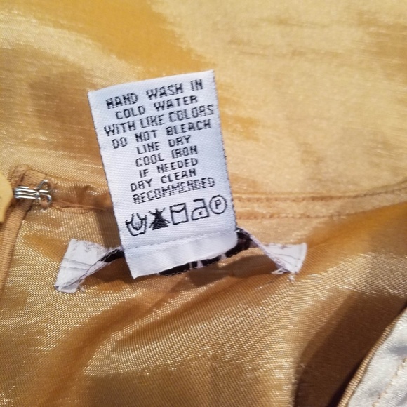 Vertigo Paris Gold Striped Colorblock Short Sleeve Shift Mini Dress – Size Large - Picture 5 of 5